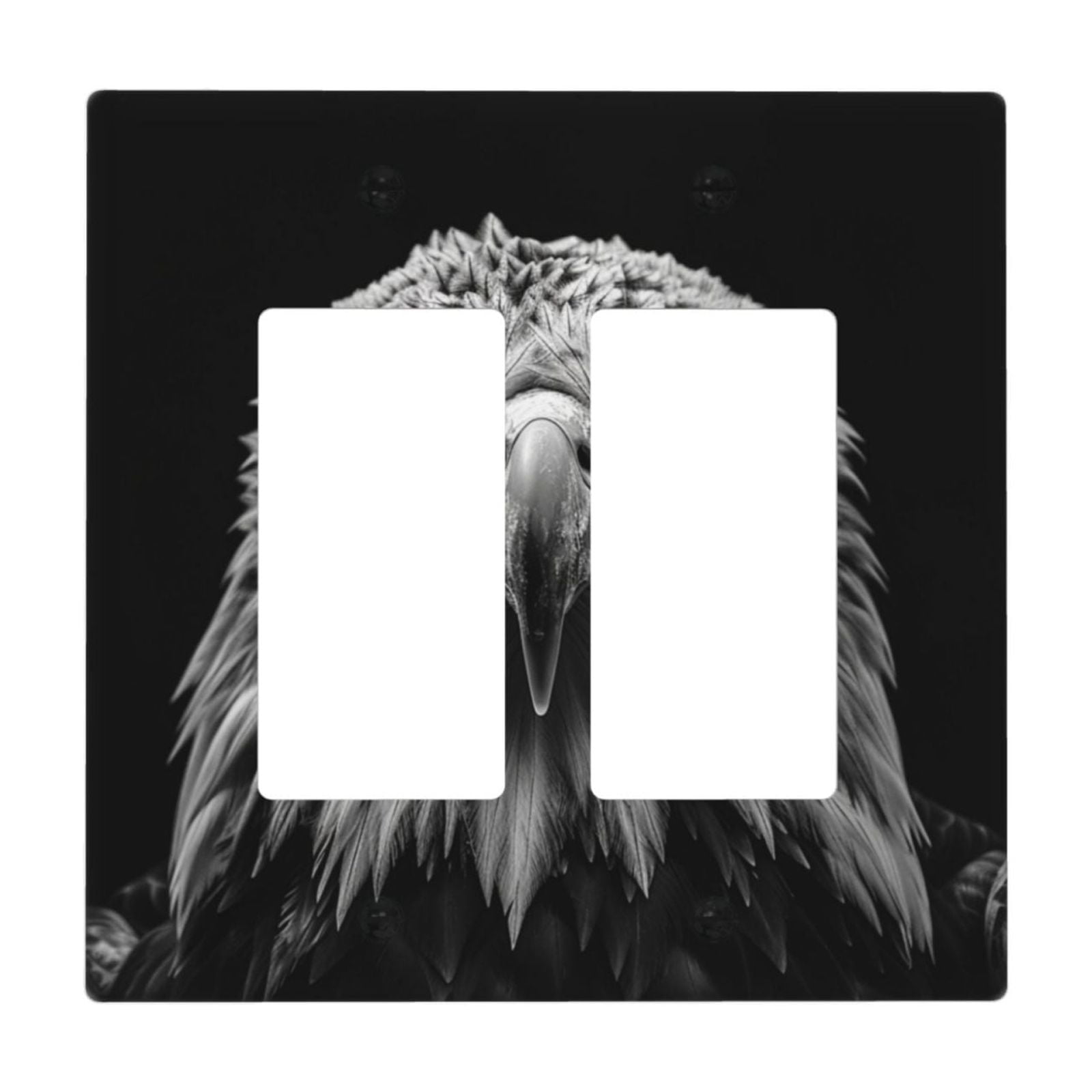 Black & White Soccer Ball Pattern 2-Gang Wall Plate – Standard Outlet Cover, Unbreakable Polycarbonate, Screws Included