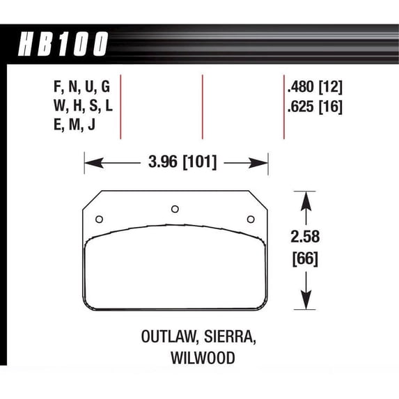 Hawk Wilwood Dynalite Caliper HPS Street Brake Pads