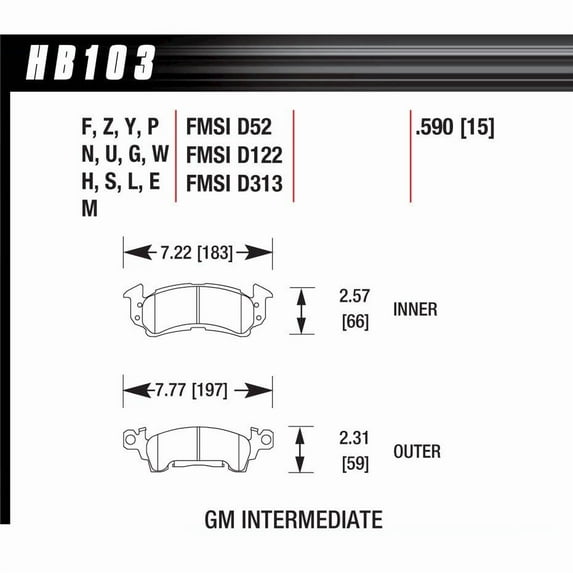 Hawk Brake Full Size GM-Black