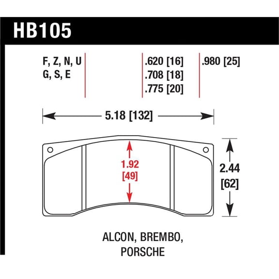 Hawk Brembo/Alcon DTC-60 Race Brake Pad Sets