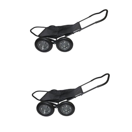 Hawk Crawler Capacity Foldable Multi Use Game Recovery Cart (2 Pack)
