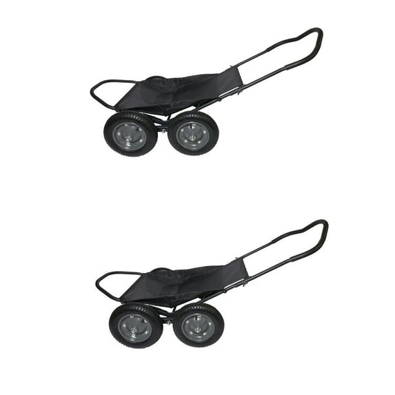 Hawk Crawler Capacity Foldable Multi Use Game Recovery Cart (2 Pack)