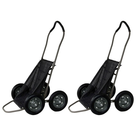 Hawk Crawler Capacity Foldable Multi Use Game Recovery Cart (2 Pack)