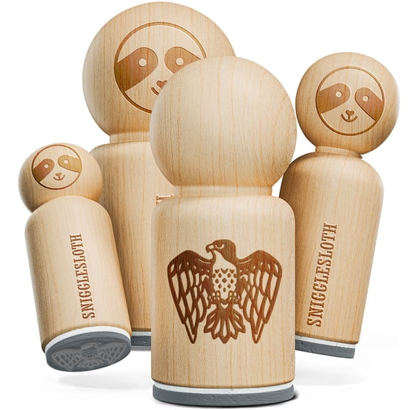 Hawk Falcon Eagle Bird Emblem Symbol Rubber Stamp for Stamping Crafting Planners - 3/4 Inch Small