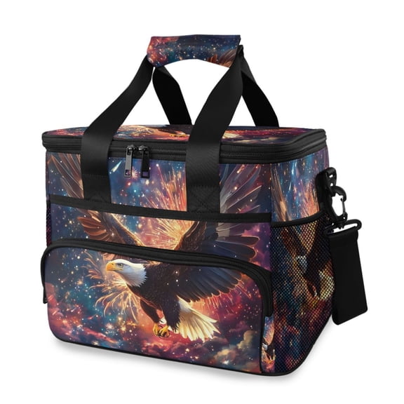 Hawk Flying Starry Night Portable Cooler Lunch Box Reusable Insulated Lunch Bag Leakproof 15L