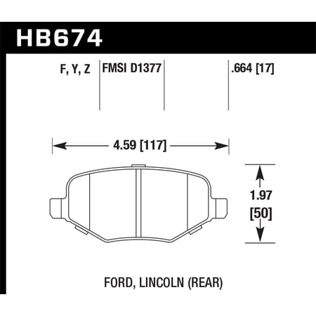 Hawk Ford Edge/Explorer/Flex/Taurus/ Lincoln MKS/MKT/MKX Perf Ceramic Street Rear Brake Pads Fits select: 2010-2011,2014 FORD TAURUS SEL