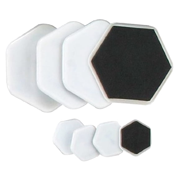 HAWK All Purpose Furniture Sliders - 8 Piece Set | Includes 4 Large and 4 Small Sliders | Thick Foam Conforms to Furniture Base | Works on Carpets and Floor Tiles