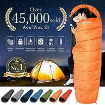 HAWK GEAR Lightweight Mummy Sleeping Bag - 3 Season, Waterproof, Compact - Perfect for Camping & Backpacking, Suitable for Adults & Kids