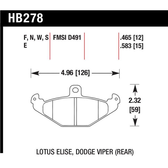 Hawk HPS Street Brake Pads Fits select: 1992-2000 DODGE VIPER