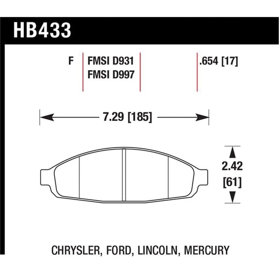 Hawk HPS Street Brake Pads Fits select: 2003-2011 MERCURY GRAND MARQUIS, 2003 FORD CROWN VICTORIA