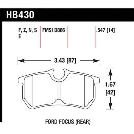 Hawk HPS Street Brake Pads Fits select: 2007 FORD FOCUS, 2003 FORD FOCUS SE/SE SPORT/ZTW
