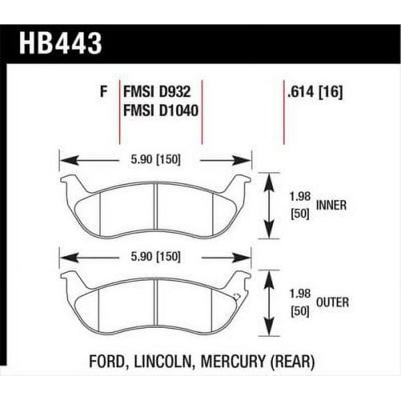 Hawk HPS Street Brake Pads Fits select: 2010-2011 FORD RANGER, 2003-2011 MERCURY GRAND MARQUIS