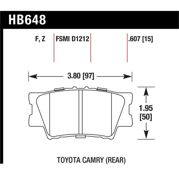 Hawk HPS Street Brake Pads Fits select: 2014-2016 TOYOTA RAV4, 2015-2016 TOYOTA CAMRY