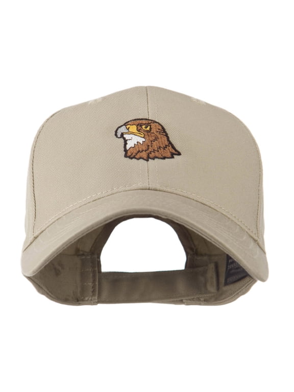 Hawk Head Mascot Embroidered Cap - Khaki OSFM