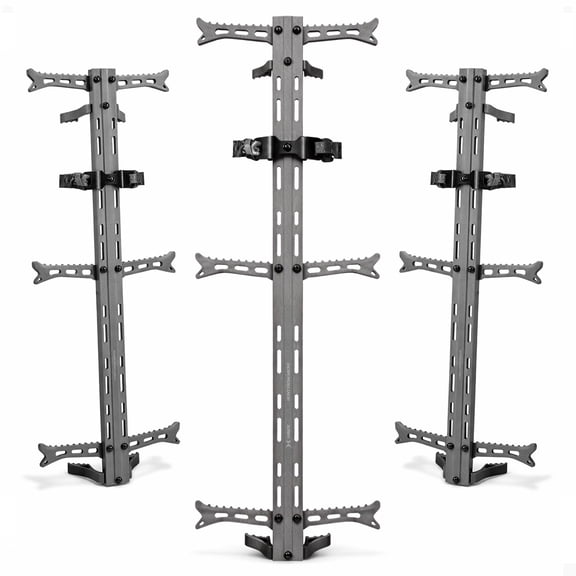 Hawk unisex adult 3-Pack Hawk Helium Climbing Stick 3 PK for Treestand Fold Up Steps with Boot Grabbing Grooves, Grey, pack US