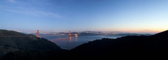 Hawk Hill Marin Headlands Goden Gate Bridge San Francisco Califorina Canvas Art - Panoramic Images (36 x 13)