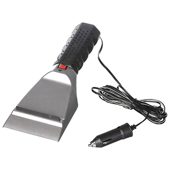 Hawk Imporers - Heated Auto Ice Scraper with Flashlight Windshield Ice Scraper Squeegee - Silver