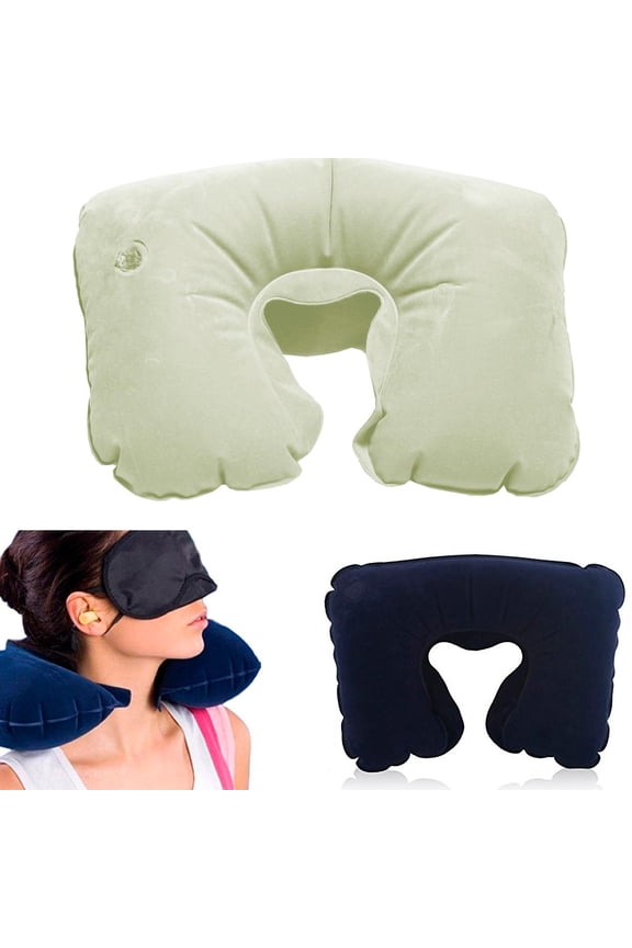 Hawk Inflatable Travel Pillow Neck Air Cushion U Rest Compact Plane Spa Car New Soft
