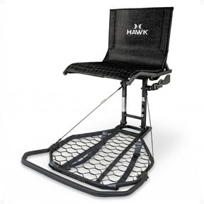 HAWK Kickback LVL Hang-On Portable Aluminum Big Game/Shooting/Hunting Tree Stand with 24"x30" Oversized Heavy-Duty Platform