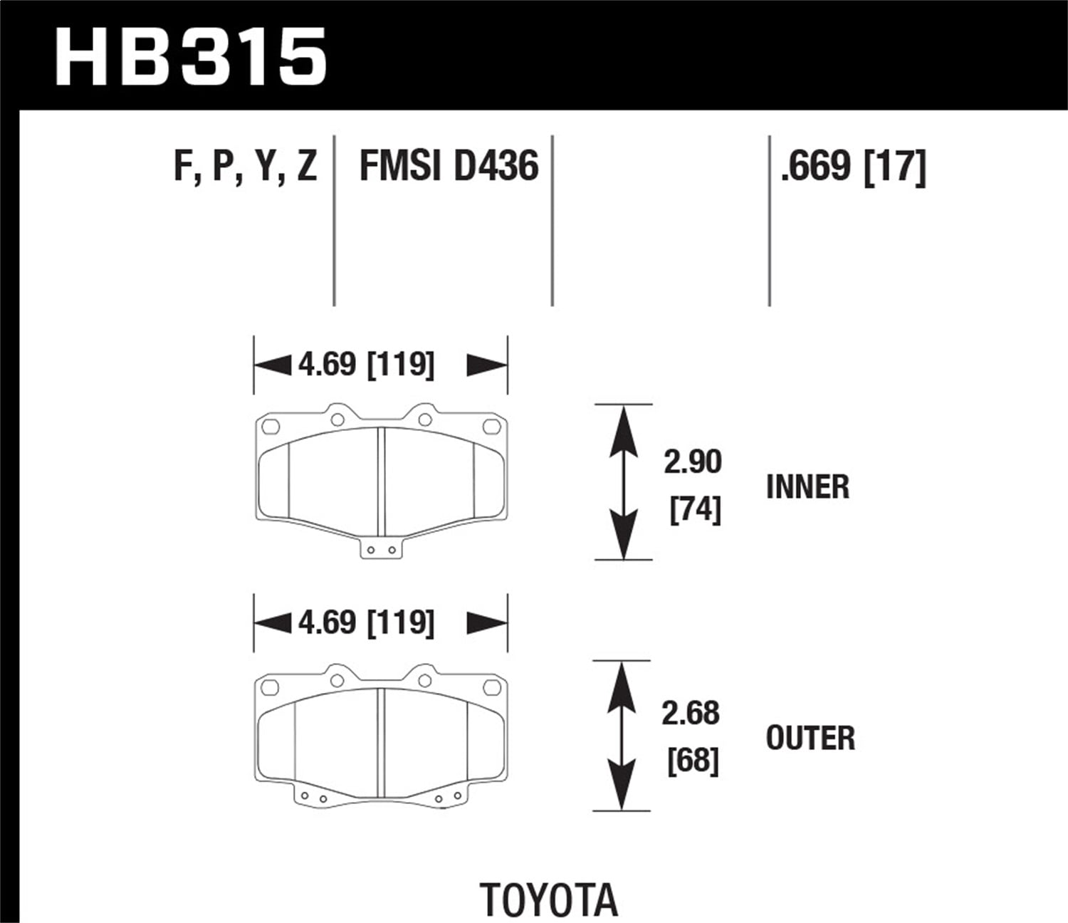 Hawk LTS Street Brake Pads Fits select: 1998-2002 TOYOTA 4RUNNER, 2003 ...