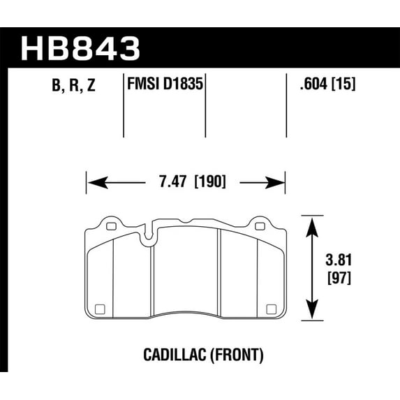 Hawk Performance Ceramic Brake Pads Fits select: 2016 CADILLAC CTS
