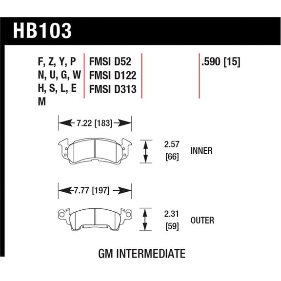 Hawk Performance Ceramic Street Brake Pads Fits select: 1969-1981 CHEVROLET CAMARO, 1970 CHEVROLET MALIBU