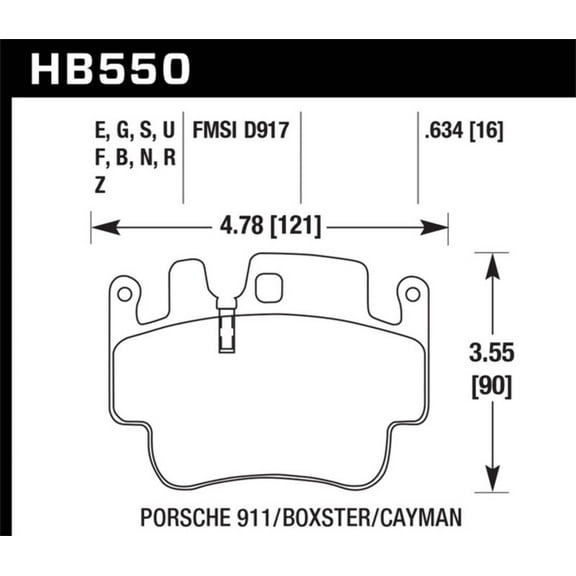 Hawk Performance Ceramic Street Brake Pads Fits select: 2002-2003 PORSCHE 911 CARRERA 2/CARRERA 4, 2006 PORSCHE CAYMAN