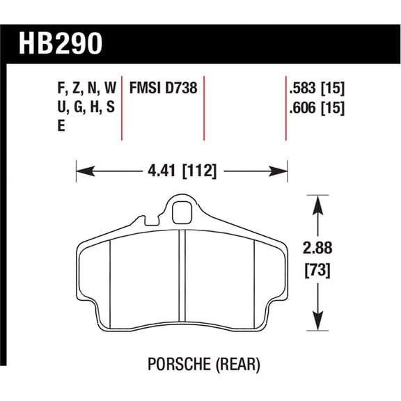 Hawk Performance Ceramic Street Brake Pads Fits select: 2002-2003 PORSCHE 911 CARRERA 2/CARRERA 4, 2006 PORSCHE CAYMAN
