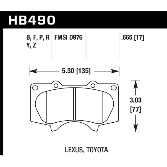 Hawk Performance Ceramic Street Brake Pads Fits select: 2016,2018-2019 TOYOTA TACOMA