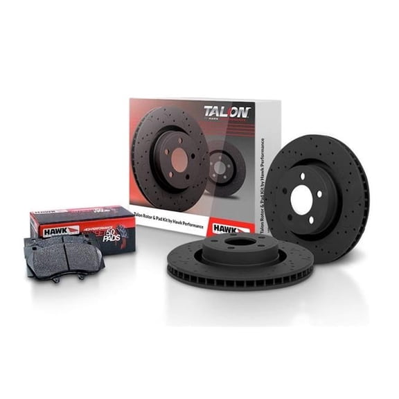 Hawk Performance Drilled & Slotted Front Brake Kit with High Performance Street 5.0 Pads for 2006-2008 AUDI A3