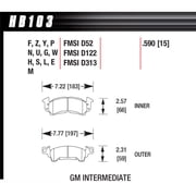 Hawk Performance HB103U.590 Brake Pads - DTC-70 Compound - Set of 4 Fits select 1969-1981 CHEVROLET CAMARO, 1970 CHEVROLET MALIBU