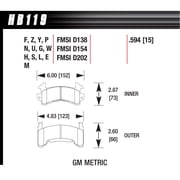 Hawk Performance HB119G.594 Brake Pads - DTC-60 Compound - Set of 4 Fits select 1982-1996 CHEVROLET S TRUCK, 1998-2003 CHEVROLET S TRUCK S10