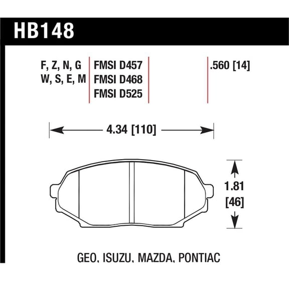 Hawk 89-93 Miata HPS Street Front Brake Pads (D525)
