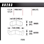 Hawk Performance HB263F.650 Brake Pads - HPS Compound - Front - Set of 4 Fits select 1987-1992 FORD MUSTANG, 1993 FORD MUSTANG LX