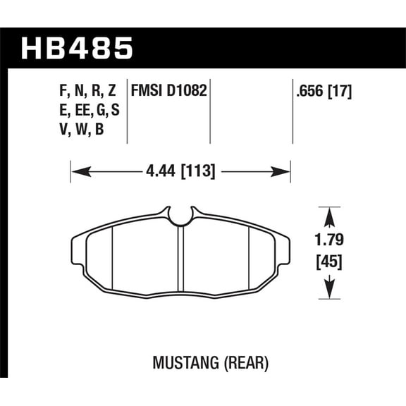 Hawk Performance HB485F.656 Brake Pads - HPS Compound - Rear - Set of 4 Fits select: 2005-2006,2007-2014 FORD MUSTANG