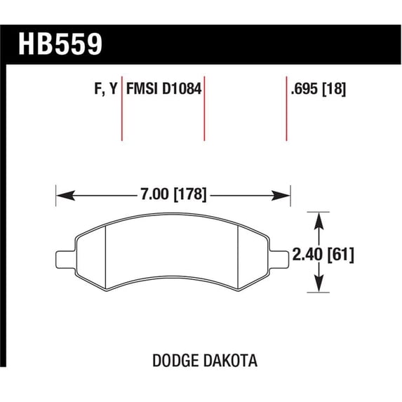 Hawk Performance HB559F.695 Brake Pads - HPS Compound - Front - Set of 4 Fits select: 2013-2016 RAM 1500, 2012 DODGE RAM 1500