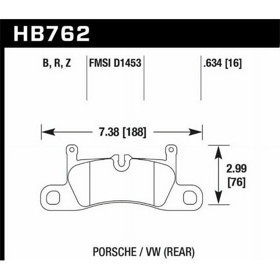 Hawk Performance HB762B.634 Disc Brake Pad HPS 5.0 w/0.634 Thickness Disc Brake Pad Fits select: 2013-2014,2016-2018 PORSCHE CAYENNE