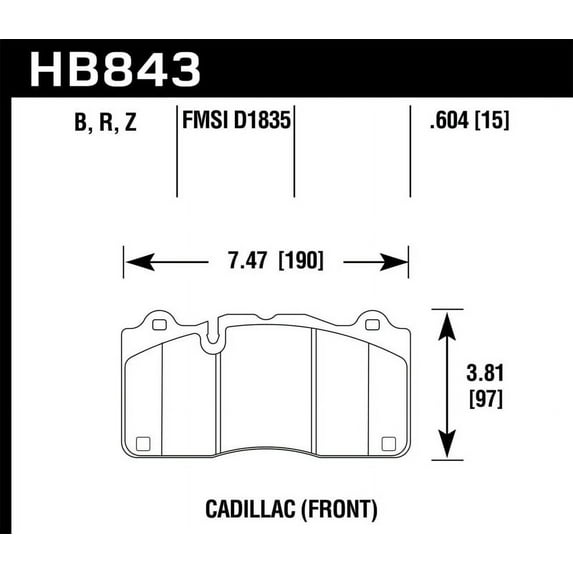Hawk Performance HB843G.604 DTC-60 Disc Brake Pad Fits 16 CTS