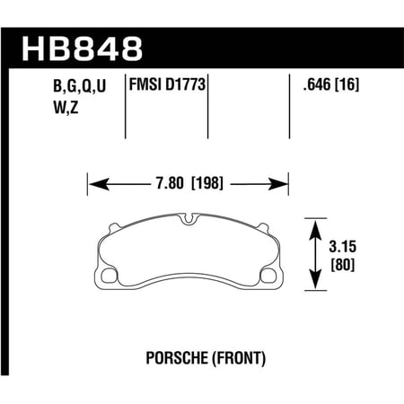 Hawk Performance HB848N.646 Disc Brake Pad Fits 14-16 911 Cayman