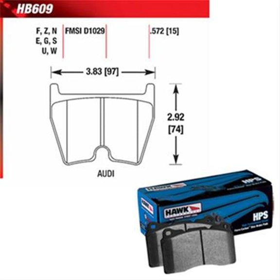 Hawk Performance  HPS 5.0 Front Race Brake Pads for 2008-2011 Audi R8