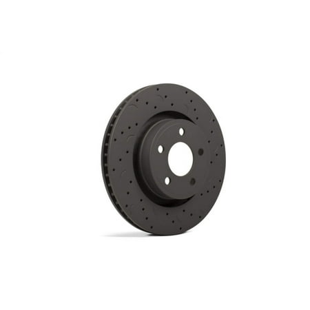 Hawk Performance HTC4403 Brake Rotor - Talon Series - Front - Drilled/Slotted - Black Ceramic - Pair Fits select: 2014-2016,2018 CHEVROLET SILVERADO