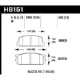 thumbnail image 1 of Hawk Performance Hb151n.505 Hp Plus Disc Brake Pad Fits 81 85 Rx 7 Fits select: 1984-1985 MAZDA RX7 12A, 1981-1983 MAZDA RX7, 1 of 2