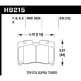 thumbnail image 1 of Hawk Performance Hb215b.630 Hps 5.0 Disc Brake Pad Fits 93 98 Supra Fits select: 1994-1996 TOYOTA SUPRA SPORT ROOF, 1993 TOYOTA SUPRA, 1 of 2
