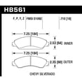 thumbnail image 1 of Hawk Performance Hb561b.710 Hps 5.0 Disc Brake Pad Fits select: 2014-2015 CHEVROLET SILVERADO, 2011 CHEVROLET SILVERADO K1500 LT, 1 of 2