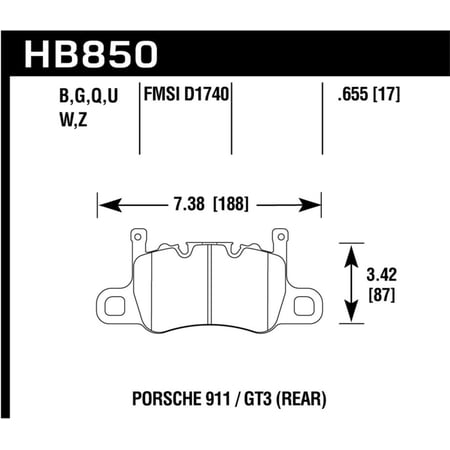 Hawk Performance Hb850b.655 Hps 5.0 Disc Brake Pad Fits 911 Cayman Panamera Fits select: 2018 PORSCHE PANAMERA 4 EXECUTIVE, 2017 PORSCHE PANAMERA