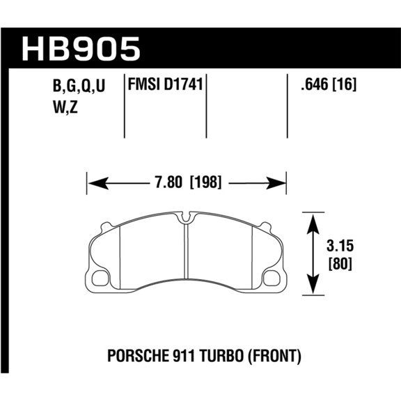 Hawk Performance Hb905z.646 Performance Ceramic Disc Brake Pad Fits 14 19 911 Fits select: 2017 PORSCHE 911 CARRERA S/CARRERA 4S/CARRERA GTS, 2018 PORSCHE 911 CARRERA/CARRERA 4