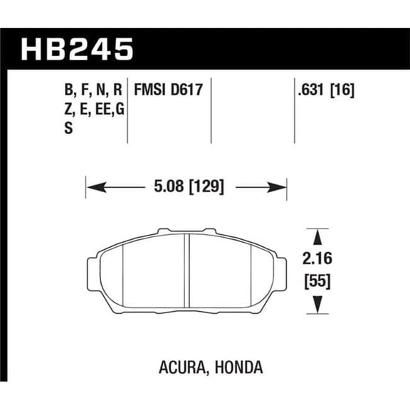 Hawk Performance Street Front Brake Pads for 1994-2001 Acura Integra HP Plus