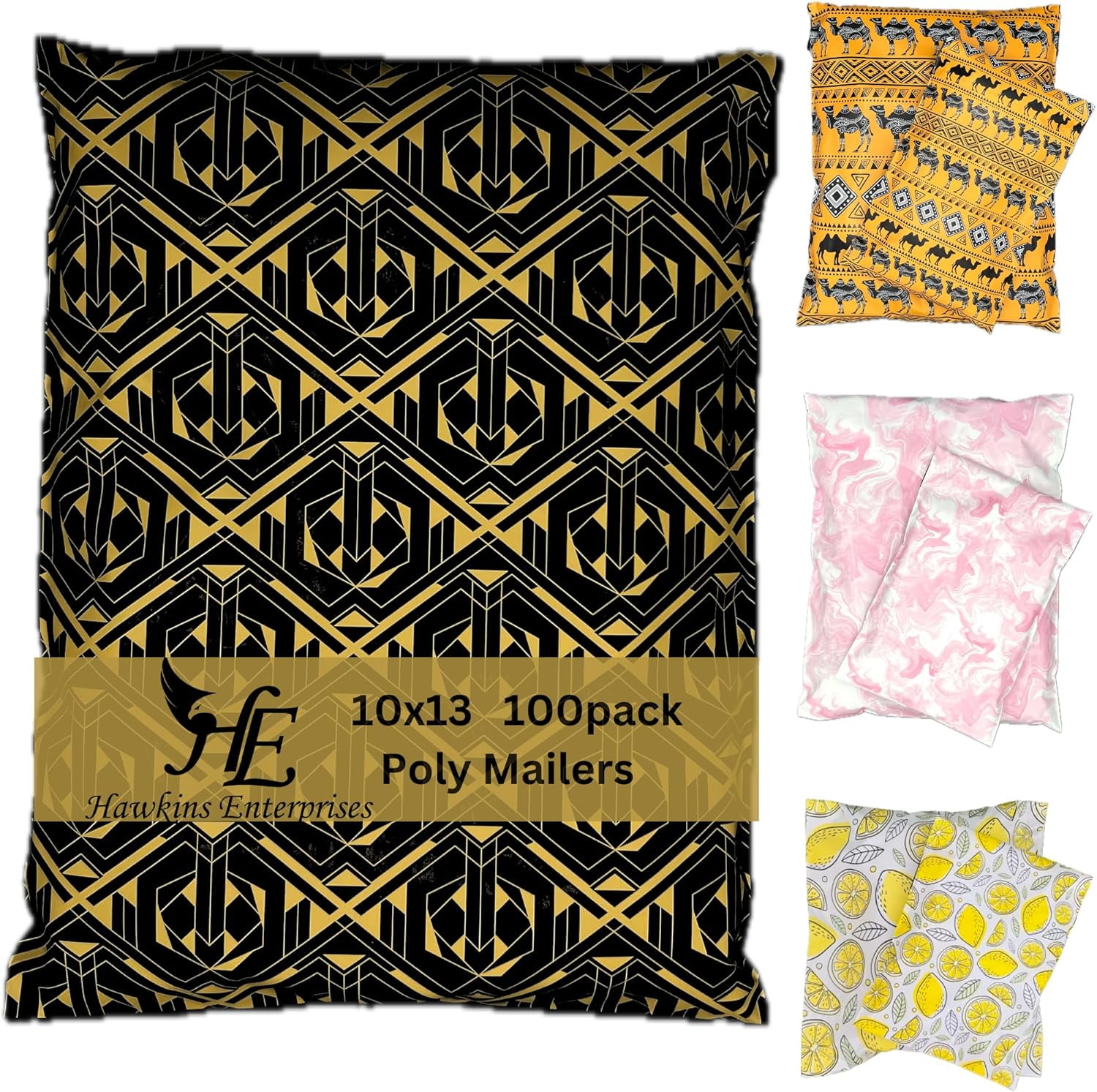 Hawk Poly Mailers 10x13 Cute Heavy Duty 3.15mil Tamper-Evident & Self-Sealing Shipping Envelopes for Small Businesses Printed Waterproof Mailing Bags Non Padded (Brave Guardian, 10x13)