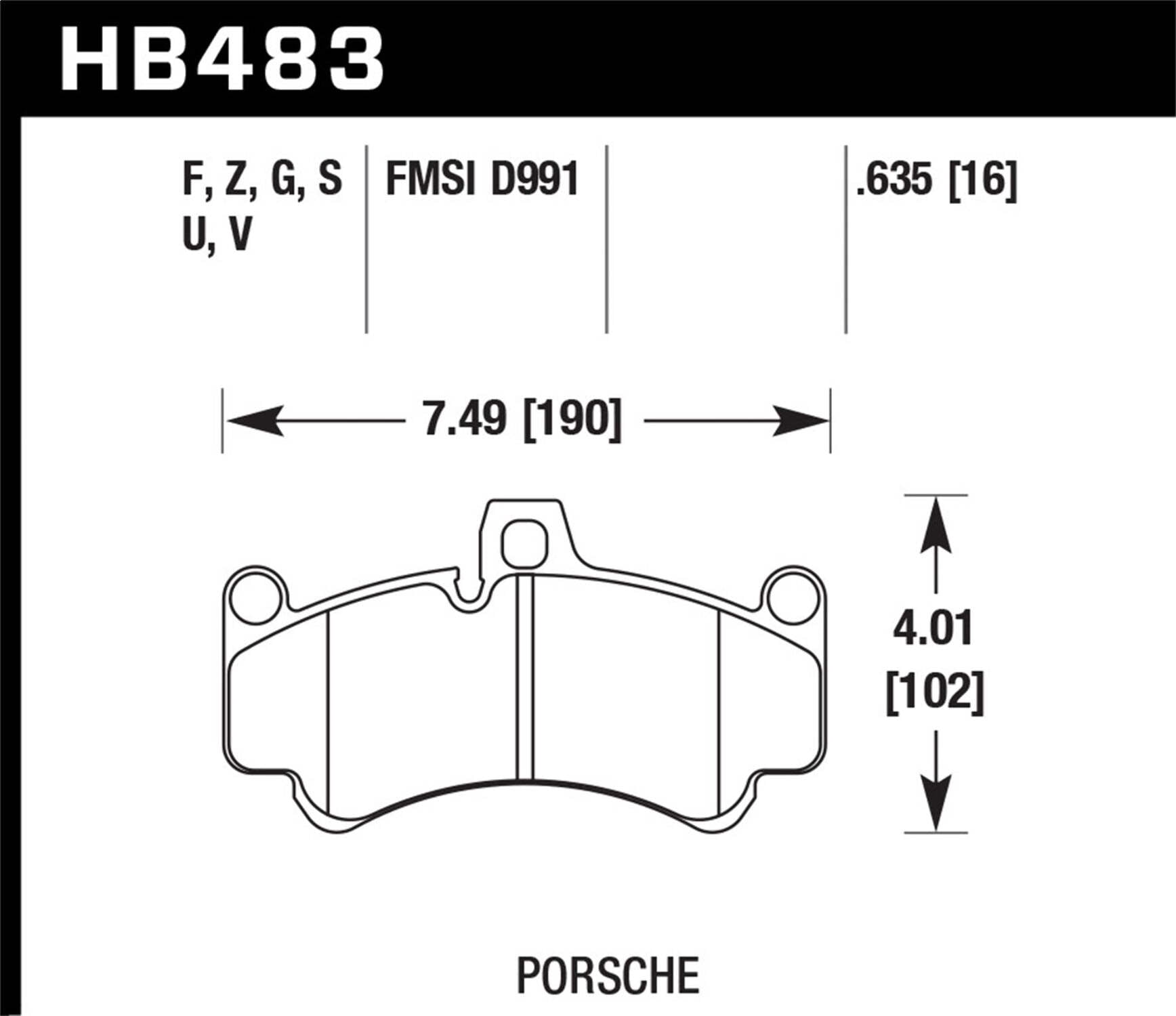 Hawk Performance HB141D.650 Hawk Porsche 911/928/944/968 Front Brake Pads