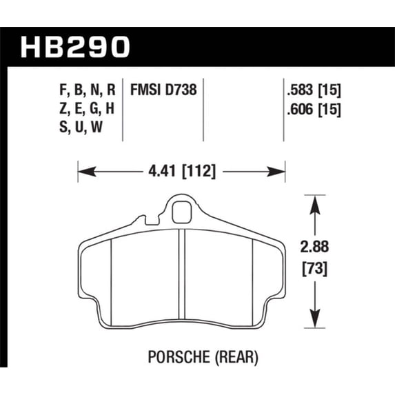 Hawk Porsche HPS Street Rear Brake Pads Fits select: 2002-2003 PORSCHE 911 CARRERA 2/CARRERA 4, 2006 PORSCHE CAYMAN